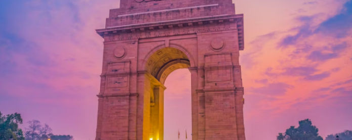 Delhi city skyline and heritage buildings