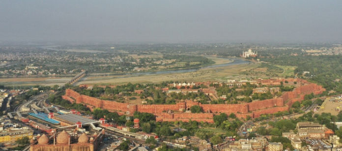 Pune city skyline and university area